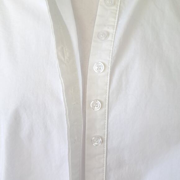 THE SHIRT Rochelle Beherens Molly Shirt White Puff Sleeve Button Down Medium - Picture 5 of 10